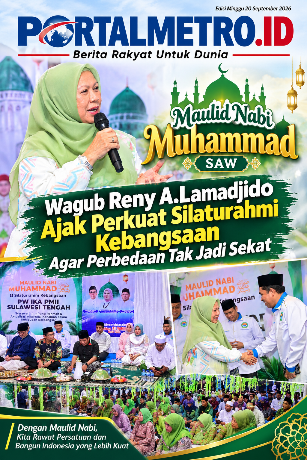 Maulid Nabi Muhammad SAW, Wagub Reny A.Lamadjido Ajak Perkuat Silaturahmi Kebangsaan Agar Perbedaan Tak Jadi Sekat