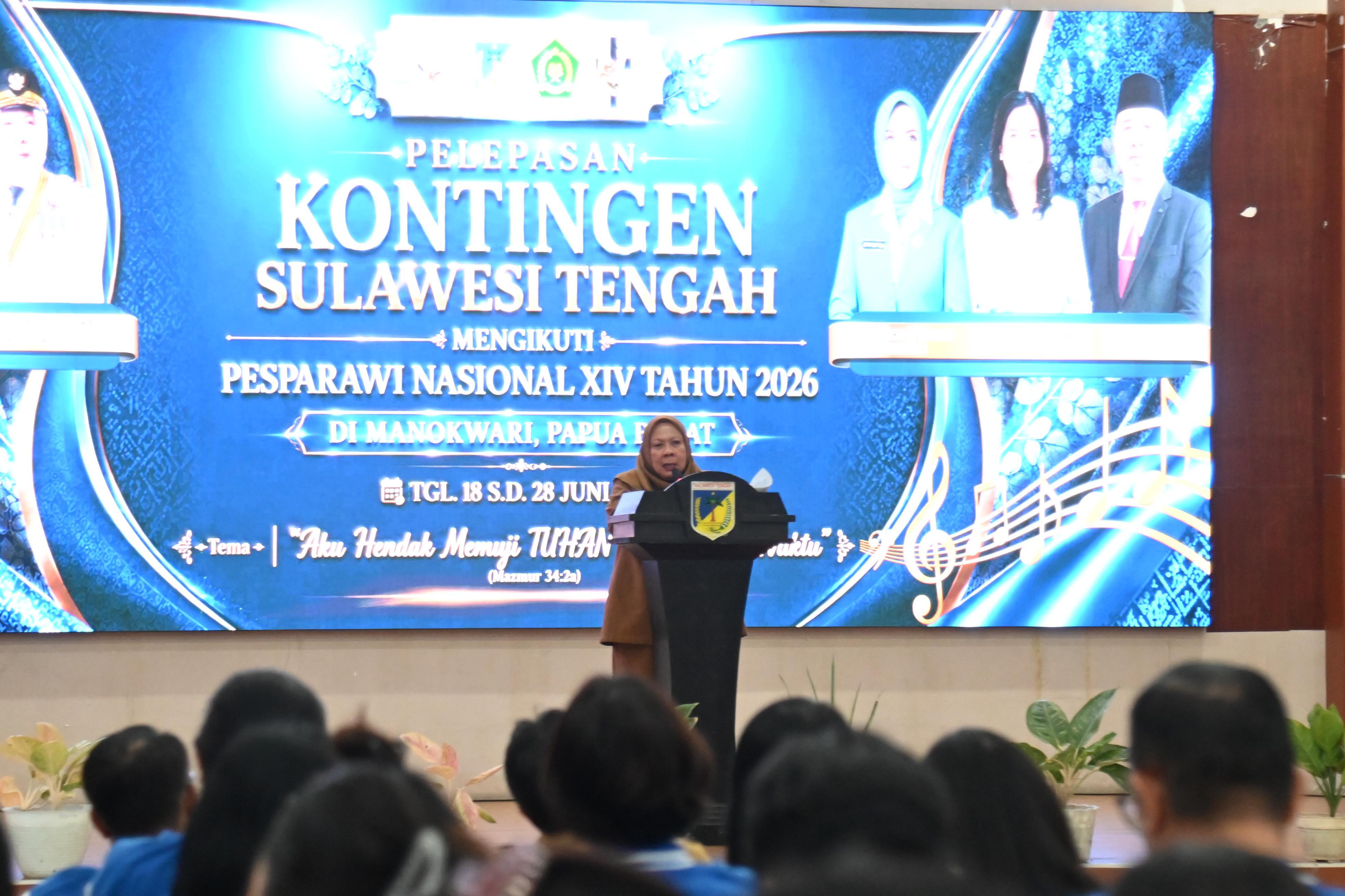 Wagub Reny Lepas Kontingen Sulteng Lomba Pesparawi Nasional XIV Tahun 2026 ke Manokwari,Optimis Raih Medali